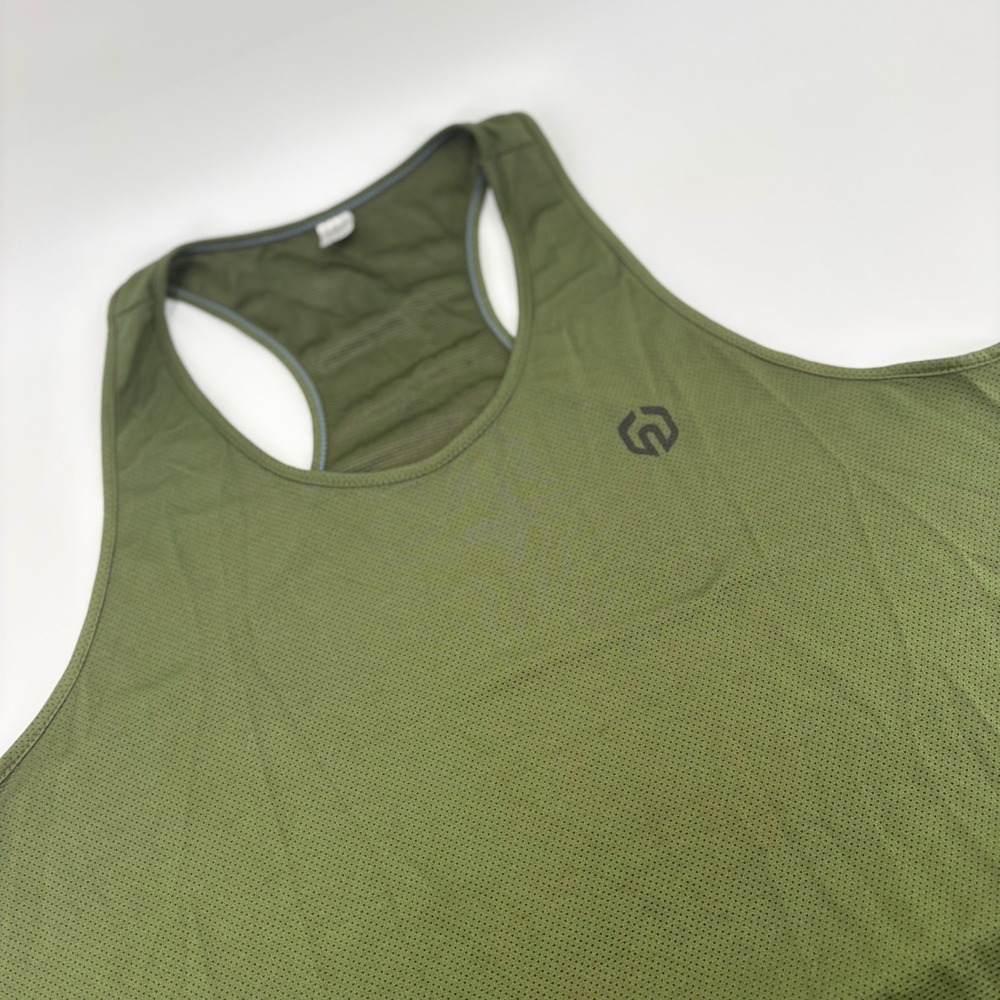 Neleus Men 2XL Green Mesh Racerback Tank Top Athletic Gym Training Shirt